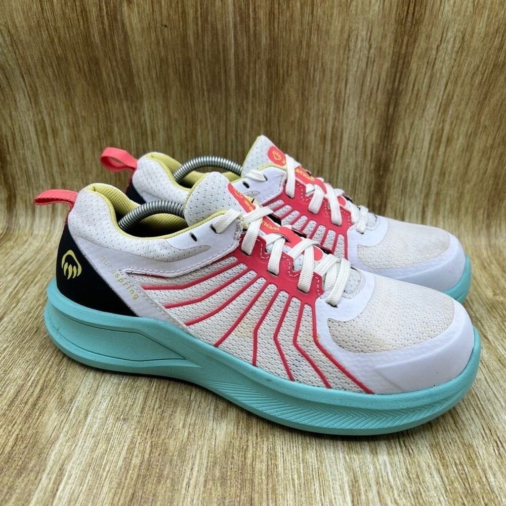 Wolverine Bolt Durashocks Women's Size 9W White‎ Teal Work Shoes W080058